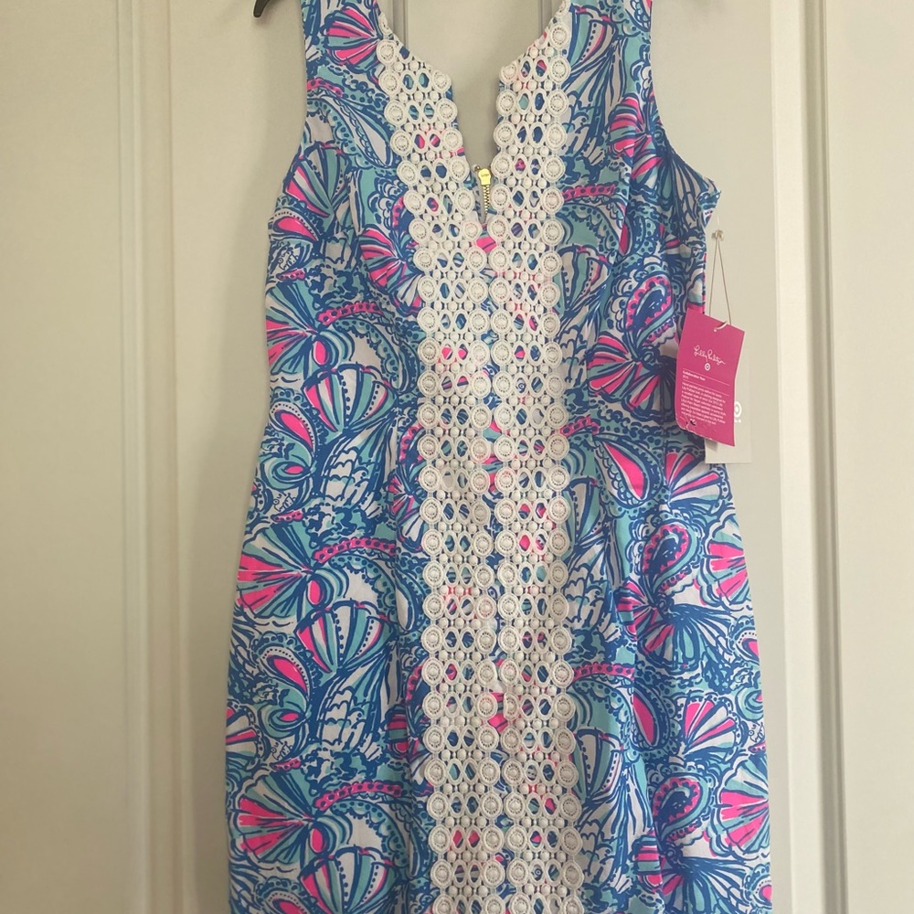Colorful Sleeveless Dress with Lace Detail